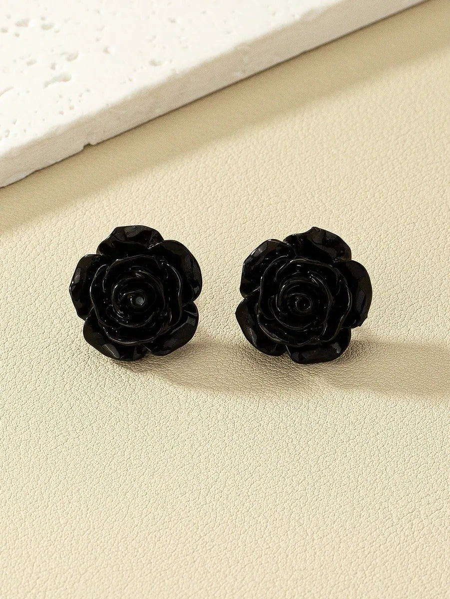 1 Pair Sweet Simple Style Rose Arylic Acrylic Ear Studs