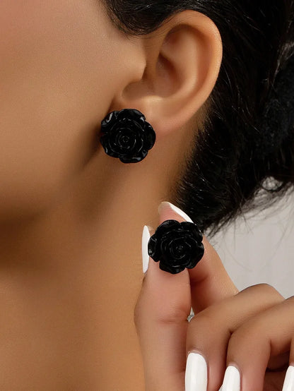 1 Pair Sweet Simple Style Rose Arylic Acrylic Ear Studs