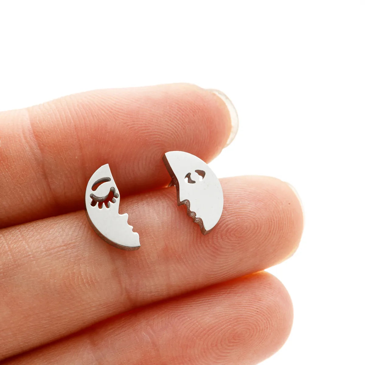 1 Pair Sweet Simple Style Snowflake Irregular Polishing Plating 304 Stainless Steel 18K Gold Plated Ear Studs