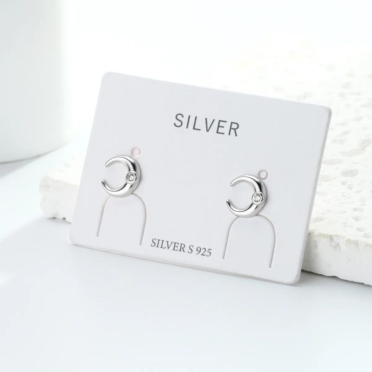 1 Pair Sweet Solid Color Plating Inlay Sterling Silver Zircon Gold Plated Ear Studs