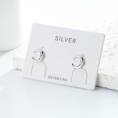 1 Pair Sweet Solid Color Plating Inlay Sterling Silver Zircon Gold Plated Ear Studs