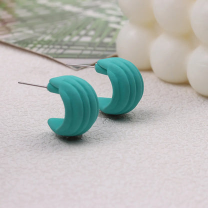 1 Pair Sweet Solid Color Spray Paint Arylic Ear Studs