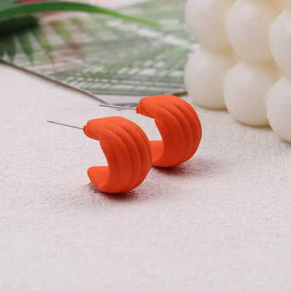 1 Pair Sweet Solid Color Spray Paint Arylic Ear Studs