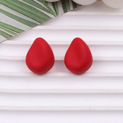 1 Pair Sweet Solid Color Spray Paint Arylic Ear Studs