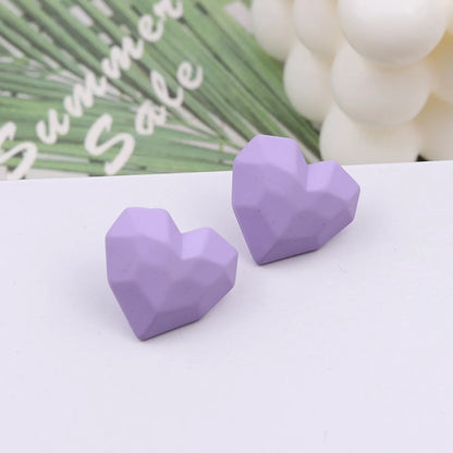 1 Pair Sweet Solid Color Spray Paint Arylic Ear Studs