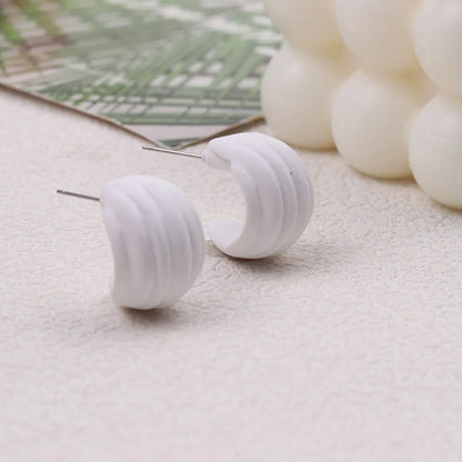 1 Pair Sweet Solid Color Spray Paint Arylic Ear Studs