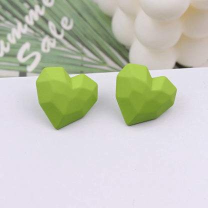 1 Pair Sweet Solid Color Spray Paint Arylic Ear Studs