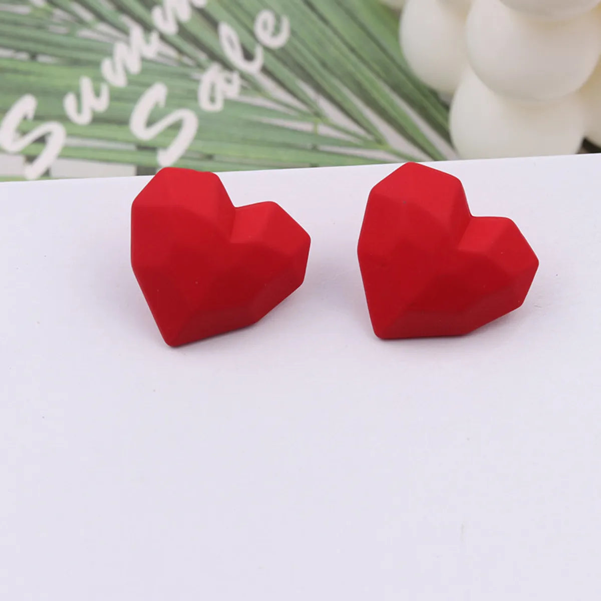 1 Pair Sweet Solid Color Spray Paint Arylic Ear Studs