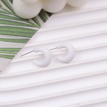 1 Pair Sweet Solid Color Spray Paint Arylic Ear Studs