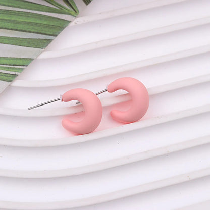 1 Pair Sweet Solid Color Spray Paint Arylic Ear Studs