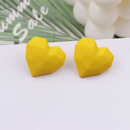 1 Pair Sweet Solid Color Spray Paint Arylic Ear Studs