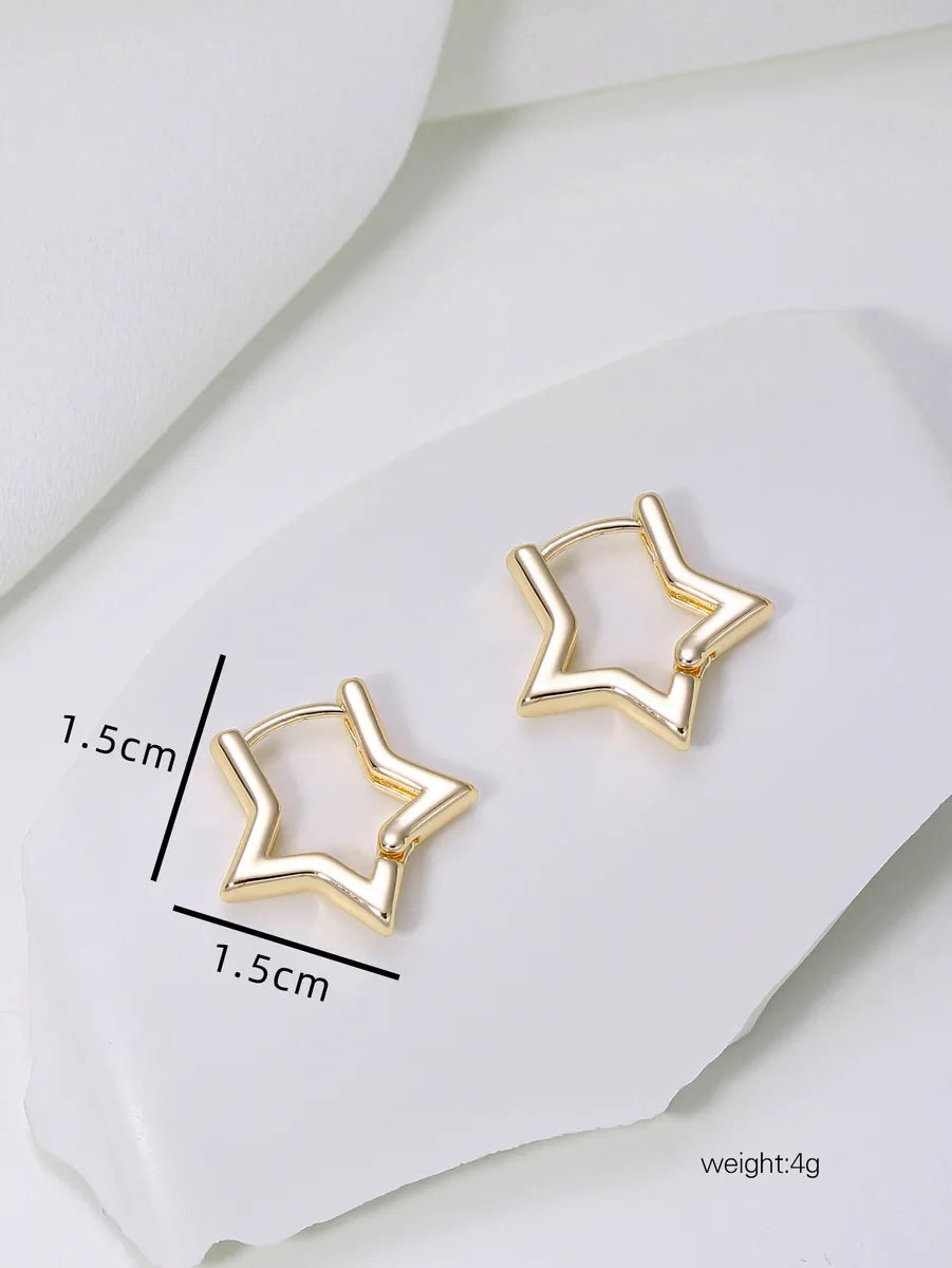 1 Pair Sweet Star Copper Earrings