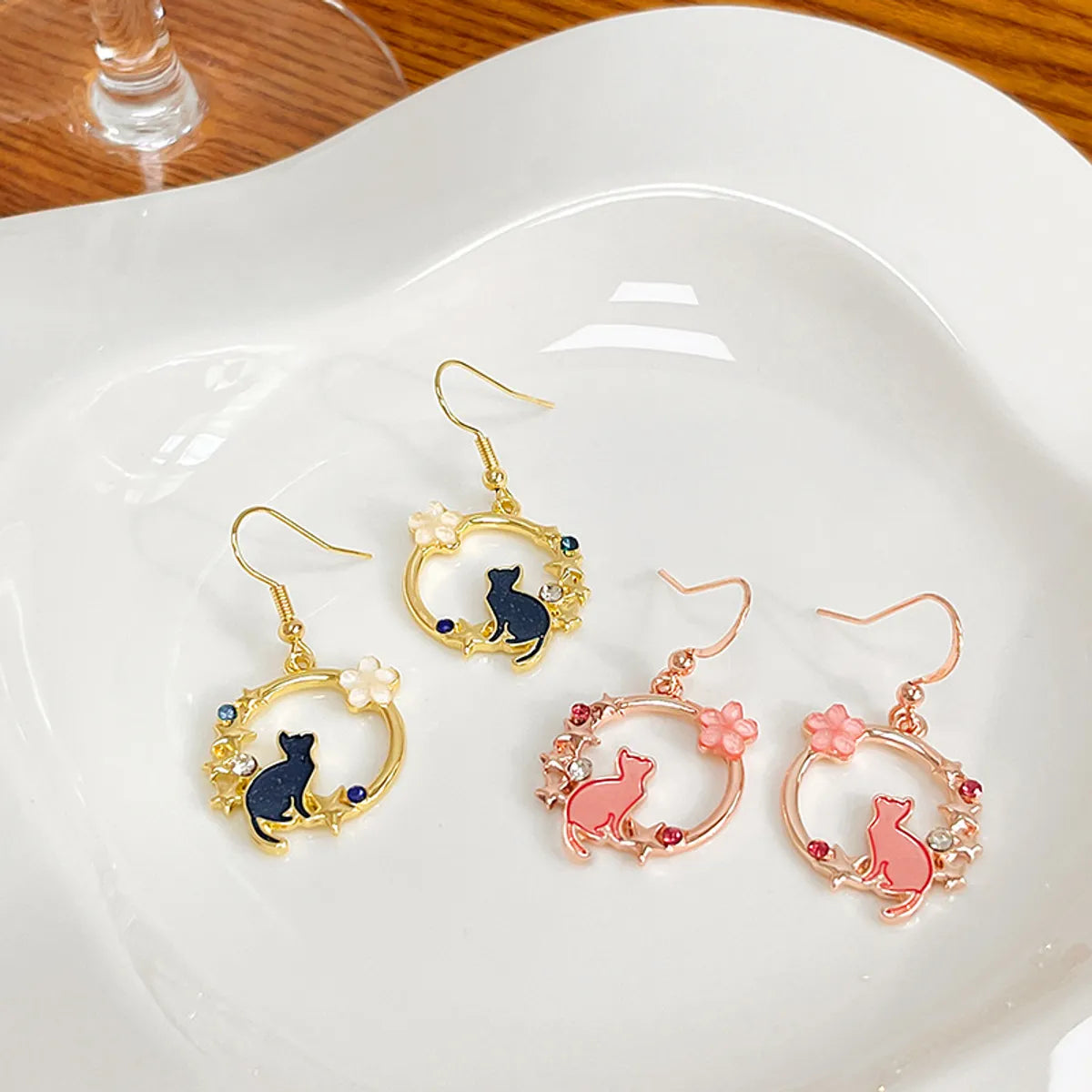 1 Pair Sweet Star Flower Alloy Earrings