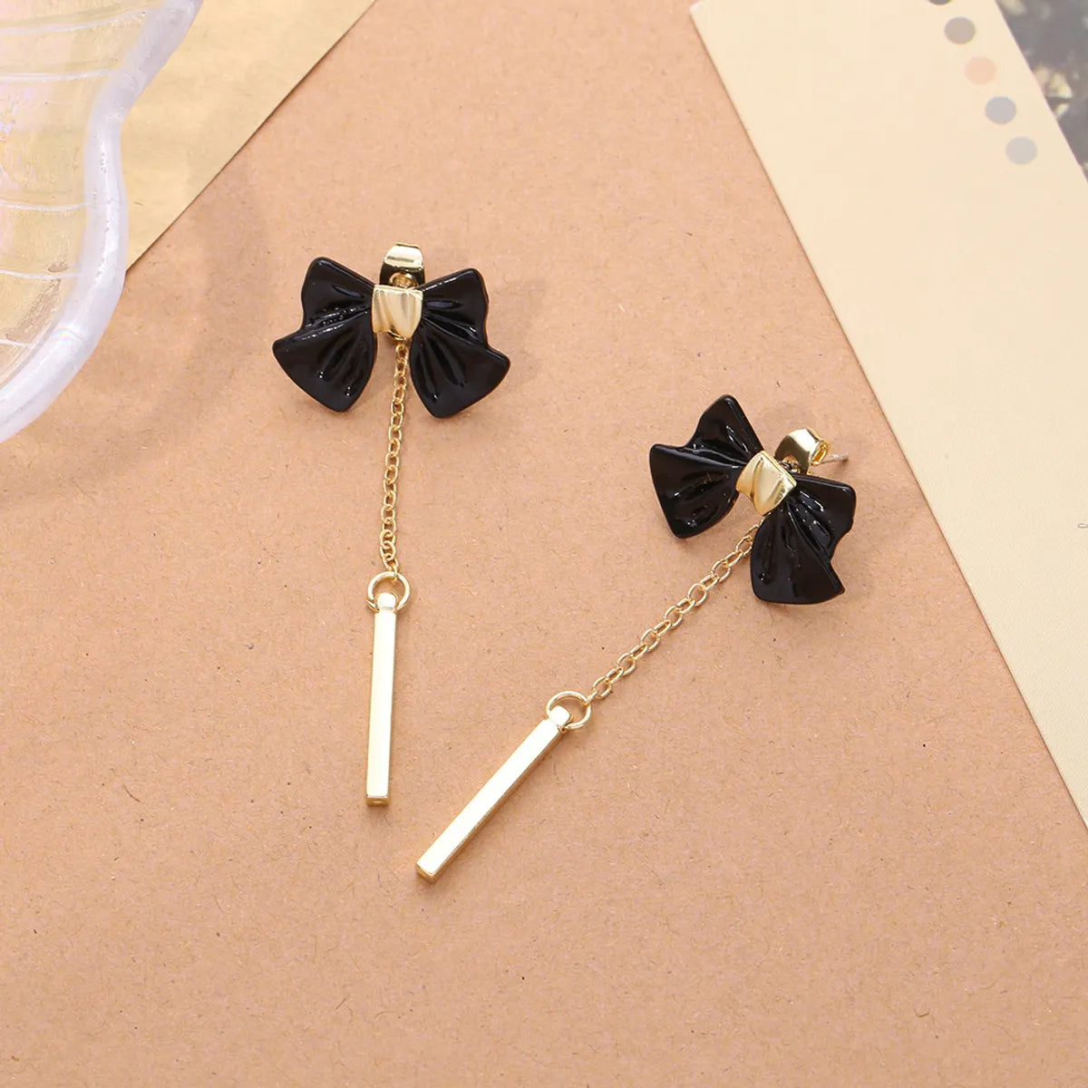 1 Pair Sweet Tassel Bow Knot Plating Alloy Drop Earrings