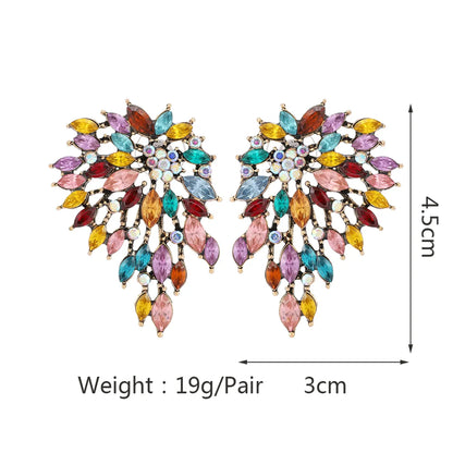 1 Pair Sweet Wings Plating Hollow Out Inlay Zinc Alloy Rhinestones Drop Earrings