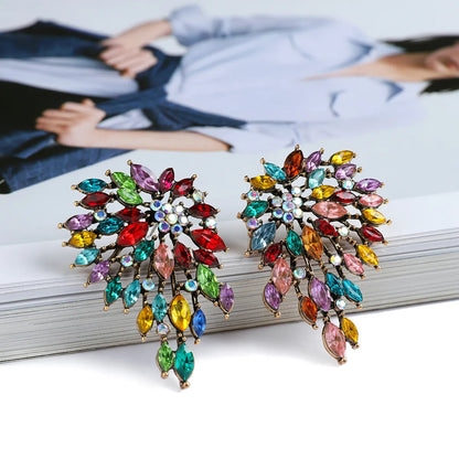 1 Pair Sweet Wings Plating Hollow Out Inlay Zinc Alloy Rhinestones Drop Earrings