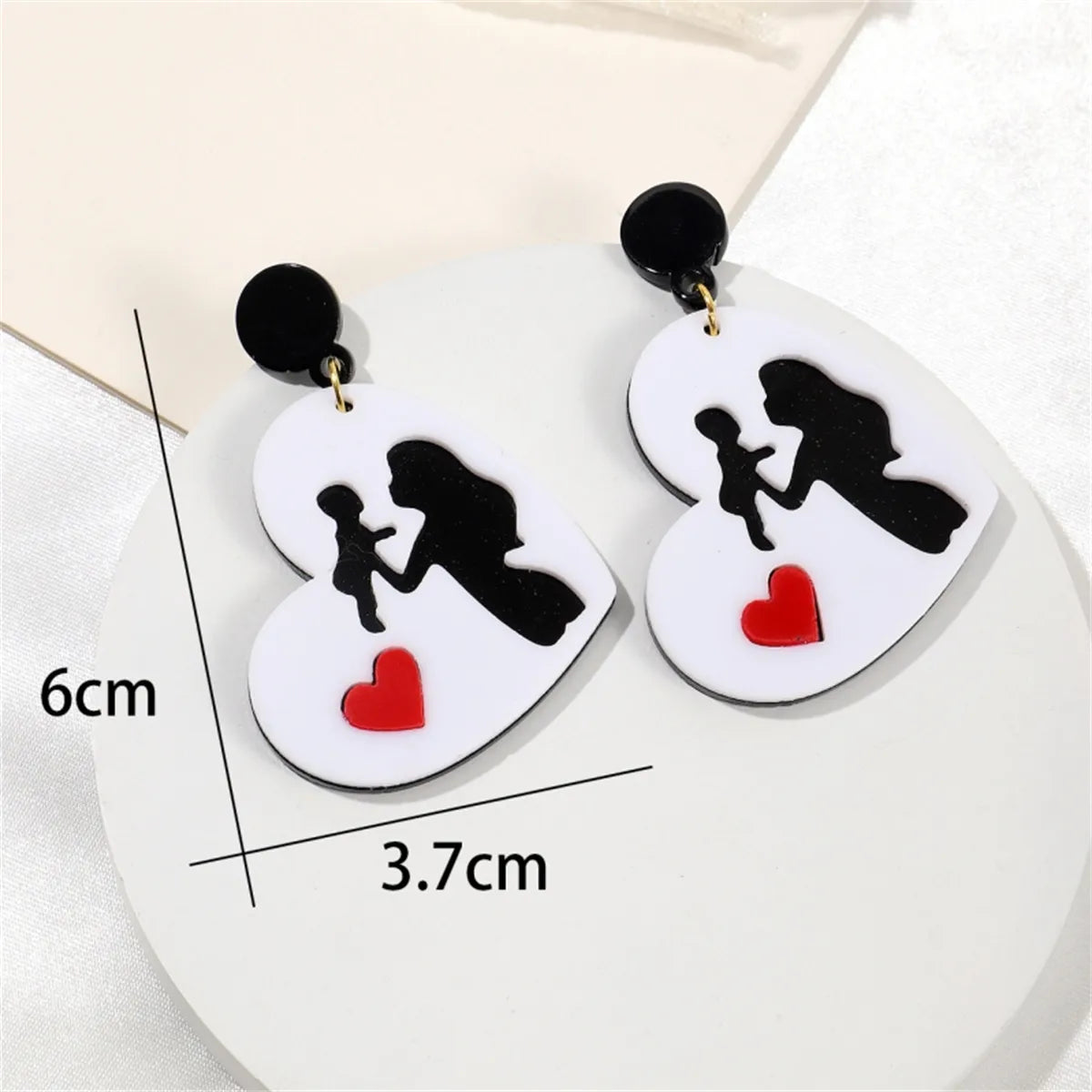 1 Pair Vacation Artistic Lips Printing Arylic Drop Earrings