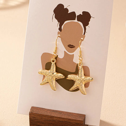 1 Pair Vacation Beach Starfish Zinc Alloy Drop Earrings