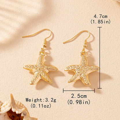 1 Pair Vacation Beach Starfish Zinc Alloy Drop Earrings