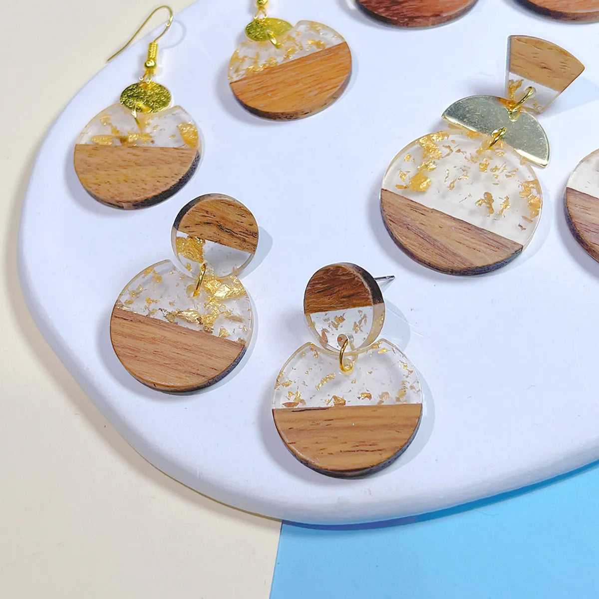 1 Pair Vacation Beach Streetwear Geometric Wood Drop Earrings