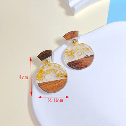 1 Pair Vacation Beach Streetwear Geometric Wood Drop Earrings