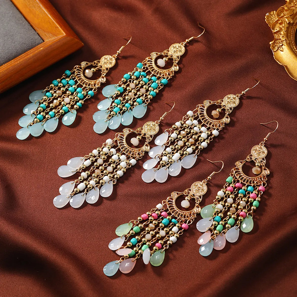 1 Pair Vacation Beach Tassel Alloy Drop Earrings