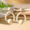 1 Pair Vacation Bohemian Circle Hollow Out Alloy Straw Rattan Drop Earrings