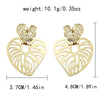 1 Pair Vacation Bohemian Round Heart Shape Patchwork Plating Inlay 304 Stainless Steel Natural Stone 14K Gold Plated Drop Earrings