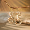 1 Pair Vacation Bohemian Round Square Water Droplets Braid Hollow Out Straw Rattan Drop Earrings