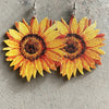 1 Pair Vacation Cactus Sunflower Horse Wood Drop Earrings