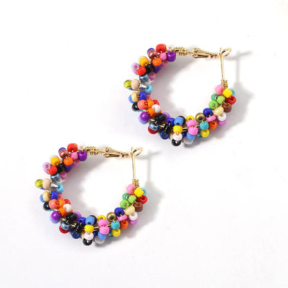 1 Pair Vacation Circle Plastic Resin Women'S Hoop Earrings