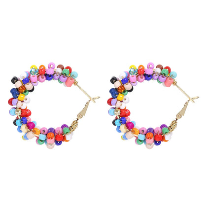 1 Pair Vacation Circle Plastic Resin Women'S Hoop Earrings