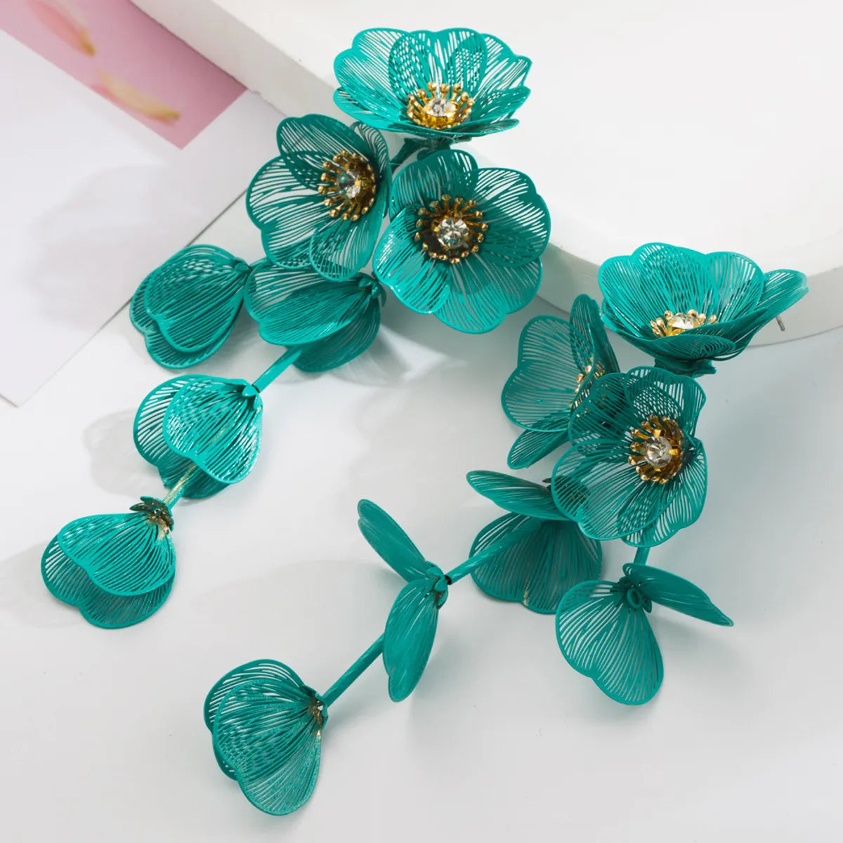 1 Pair Vacation Classic Style Flower Alloy Drop Earrings