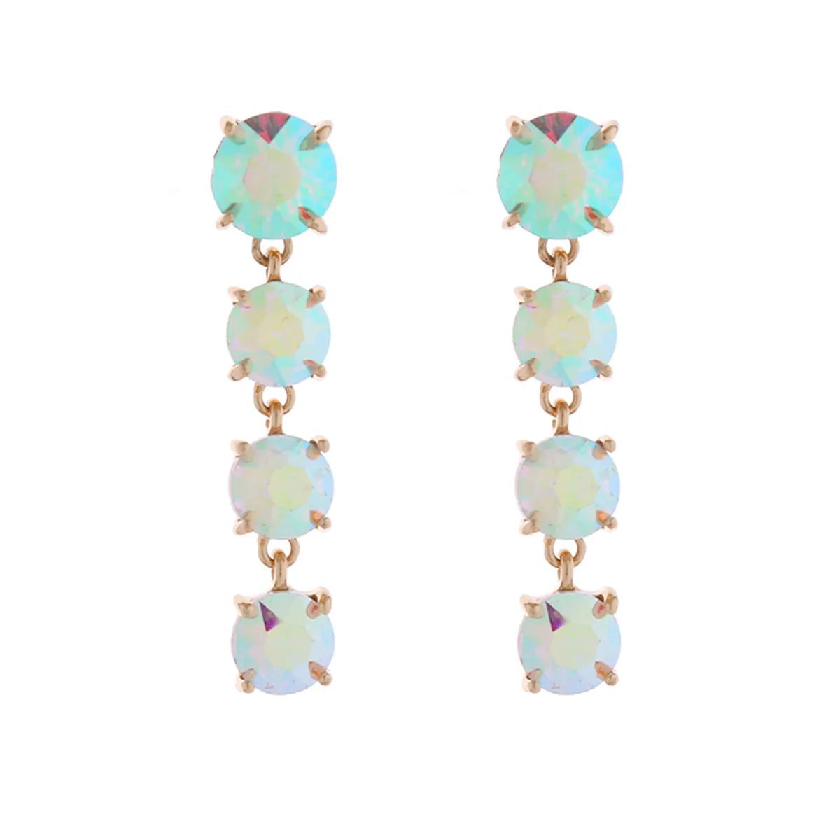 1 Pair Vacation Classic Style Solid Color Plating Inlay Alloy Glass Gold Plated Drop Earrings