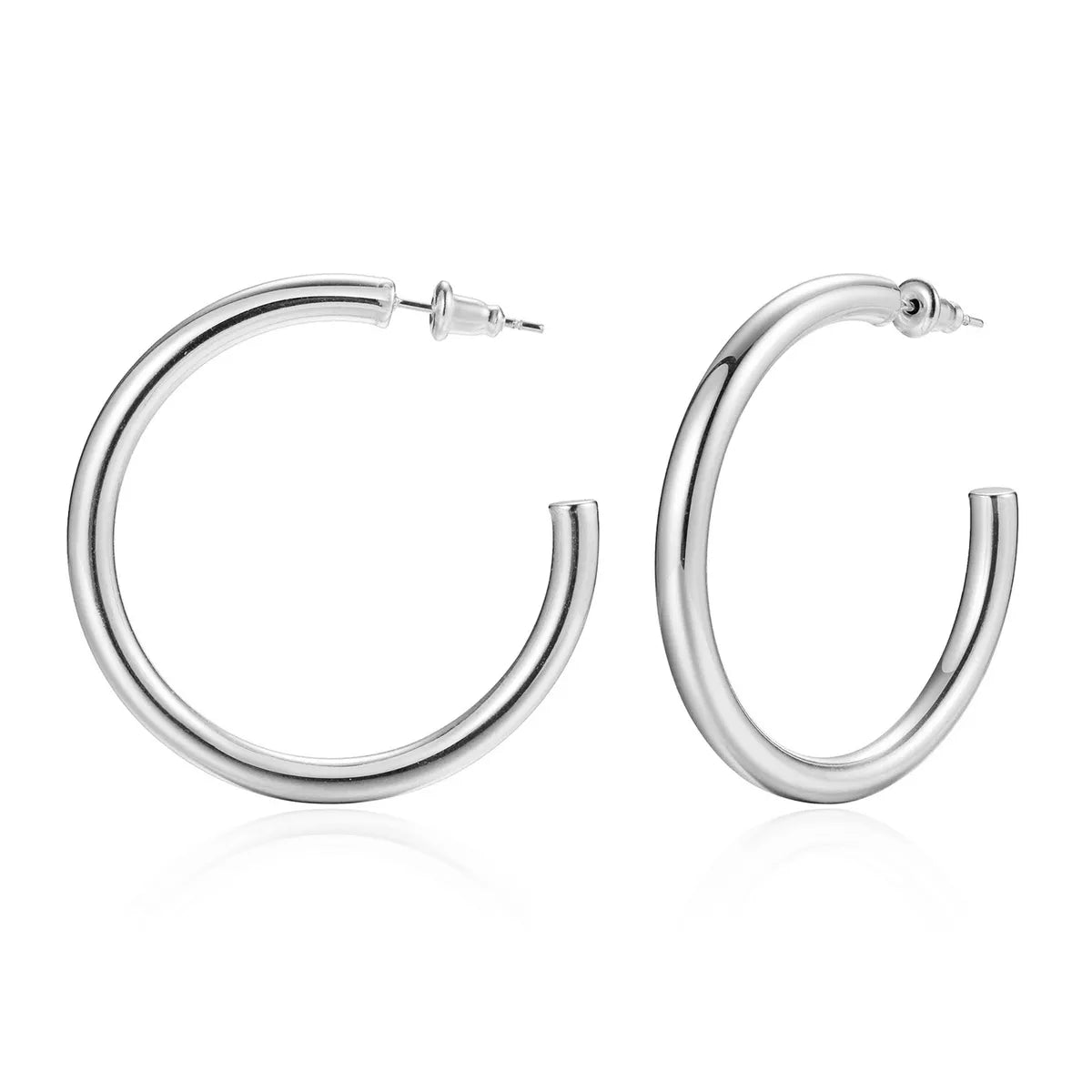 1 Pair Vacation Classic Style Solid Color Polishing Stainless Steel Hoop Earrings