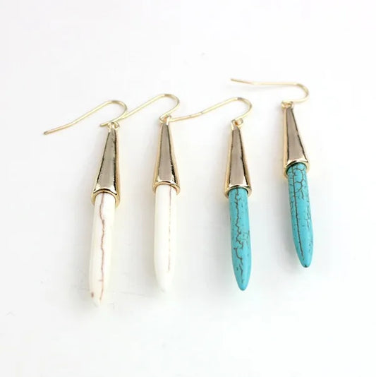 1 Pair Vacation Color Block Alloy Turquoise Women'S Drop Earrings