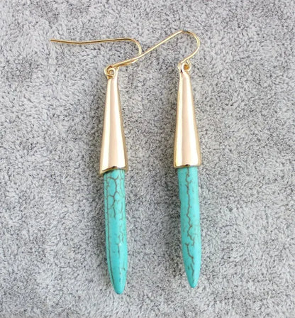 1 Pair Vacation Color Block Alloy Turquoise Women'S Drop Earrings