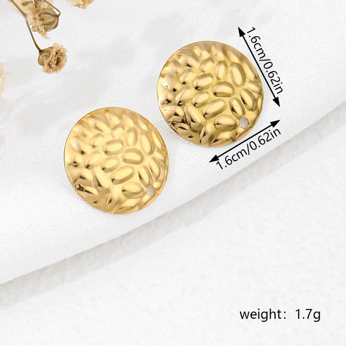 1 Pair Vacation Commute Geometric Round Asymmetrical Plating 304 Stainless Steel 18K Gold Plated Ear Studs