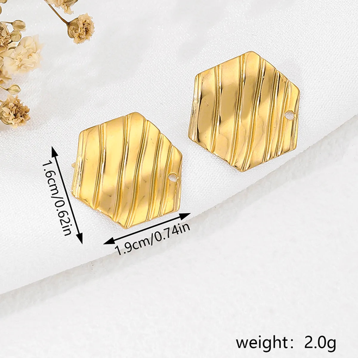 1 Pair Vacation Commute Geometric Round Asymmetrical Plating 304 Stainless Steel 18K Gold Plated Ear Studs