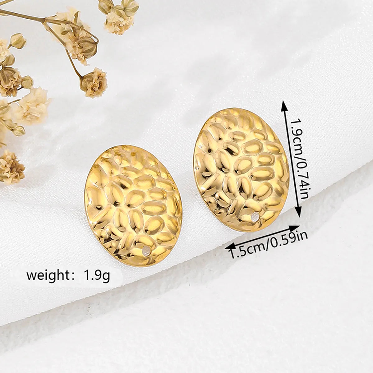 1 Pair Vacation Commute Geometric Round Asymmetrical Plating 304 Stainless Steel 18K Gold Plated Ear Studs