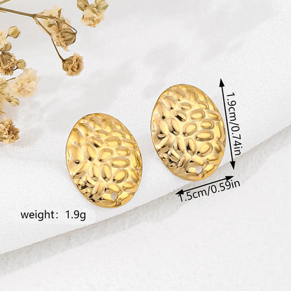 1 Pair Vacation Commute Geometric Round Asymmetrical Plating 304 Stainless Steel 18K Gold Plated Ear Studs