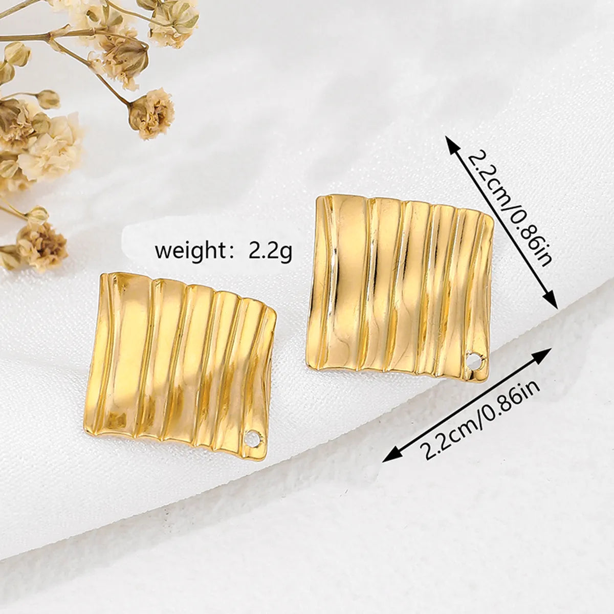 1 Pair Vacation Commute Geometric Round Asymmetrical Plating 304 Stainless Steel 18K Gold Plated Ear Studs