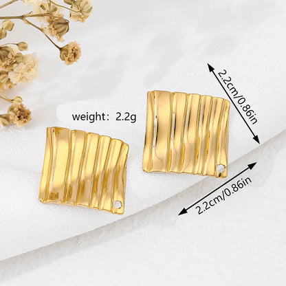 1 Pair Vacation Commute Geometric Round Asymmetrical Plating 304 Stainless Steel 18K Gold Plated Ear Studs