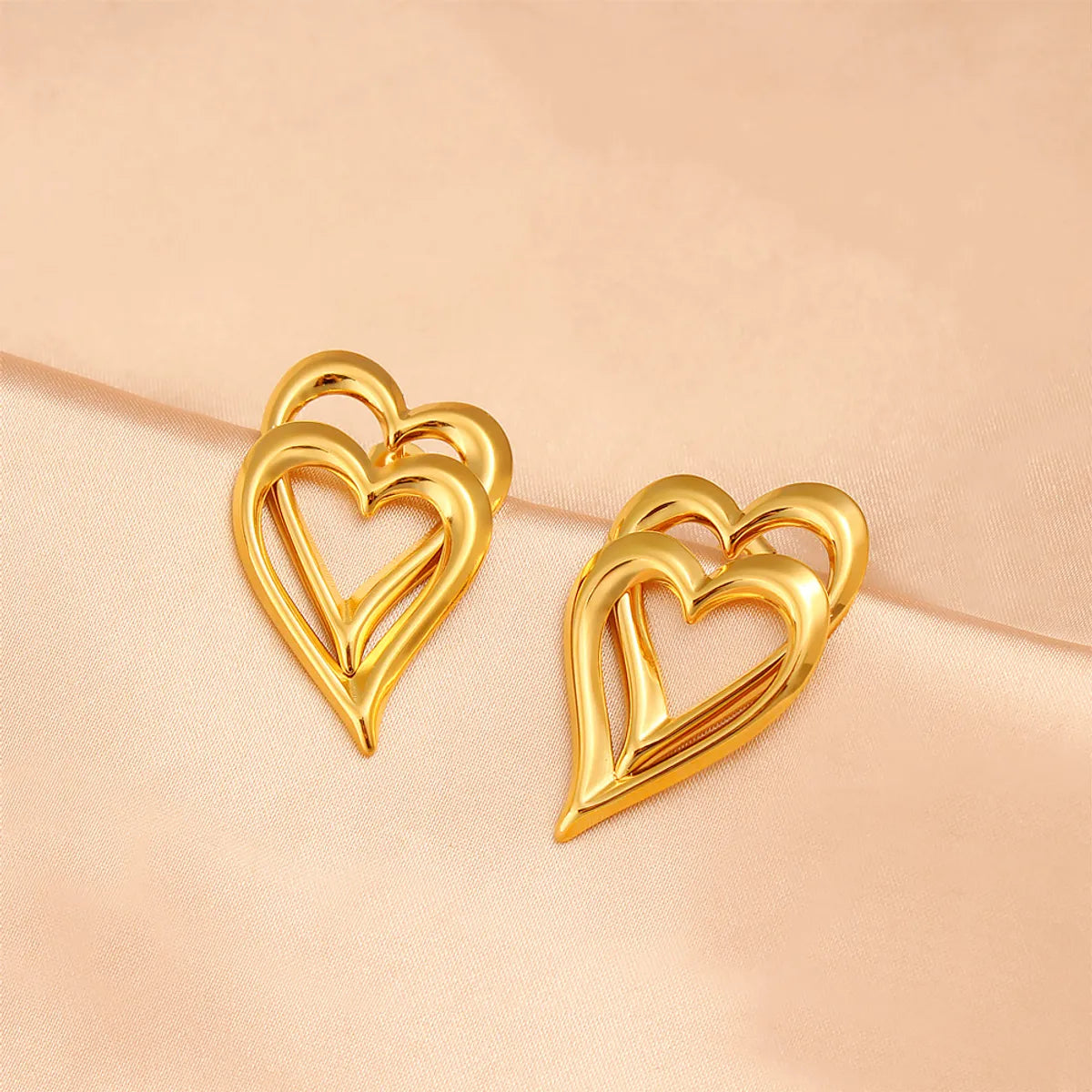 1 Pair Vacation Commute Heart Shape Plating 304 Stainless Steel 316 Stainless Steel  18K Gold Plated Ear Studs