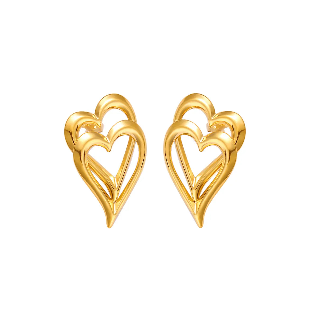 1 Pair Vacation Commute Heart Shape Plating 304 Stainless Steel 316 Stainless Steel  18K Gold Plated Ear Studs