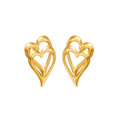 1 Pair Vacation Commute Heart Shape Plating 304 Stainless Steel 316 Stainless Steel  18K Gold Plated Ear Studs