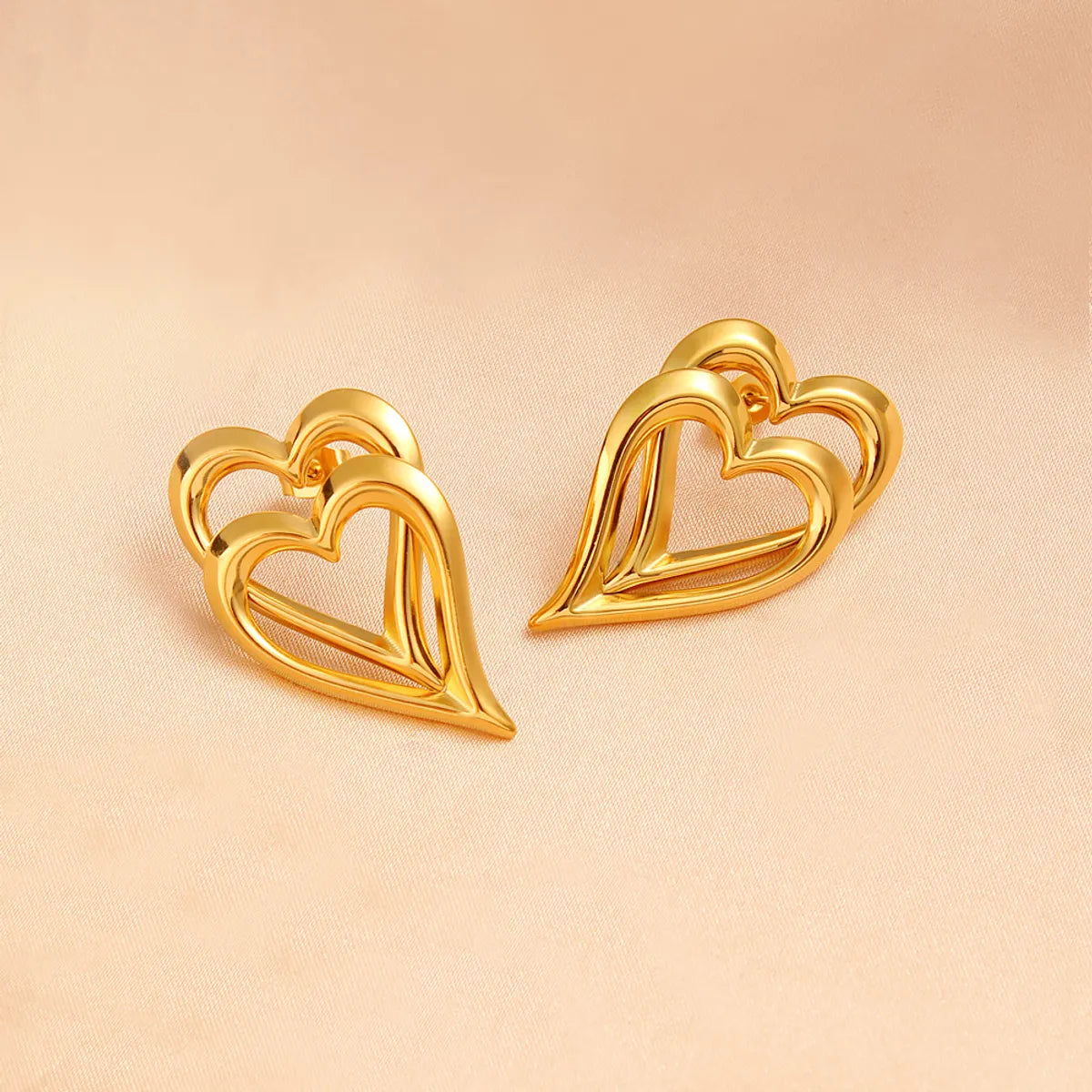 1 Pair Vacation Commute Heart Shape Plating 304 Stainless Steel 316 Stainless Steel  18K Gold Plated Ear Studs