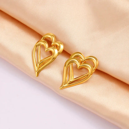 1 Pair Vacation Commute Heart Shape Plating 304 Stainless Steel 316 Stainless Steel  18K Gold Plated Ear Studs