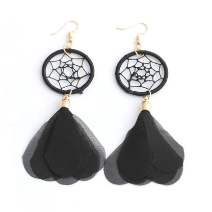 1 Pair Vacation Dreamcatcher Cloth Handmade Women'S Drop Earrings