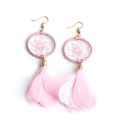 1 Pair Vacation Dreamcatcher Cloth Handmade Women'S Drop Earrings